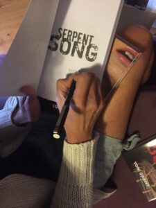 toni grant signing copies of serpent song